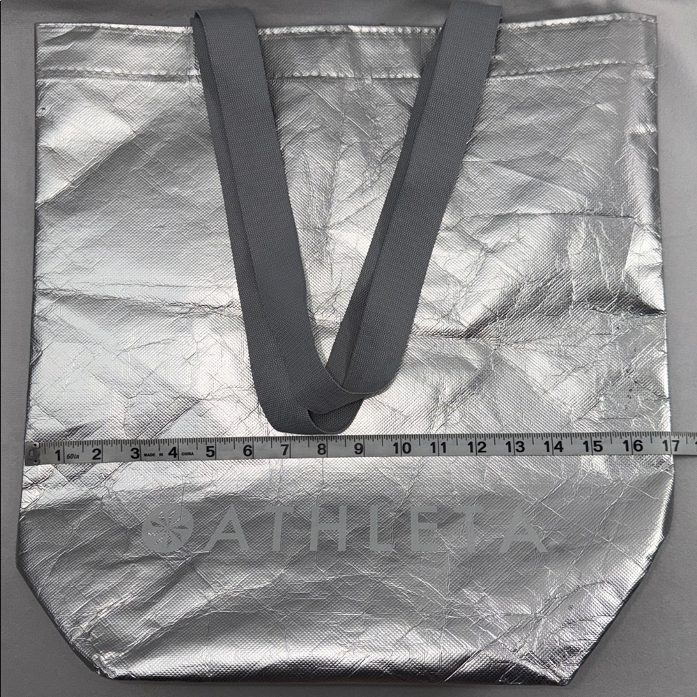 Athleta Silver Metallic Logo Tote - Picture 5 of 6